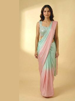 Ellemora - The Candy Crush Saree with Stitched Blouse with Stitched