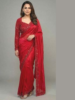 Ellemora - Ruby Rubaiyat Saree with Stitched Blouse with Stitched
