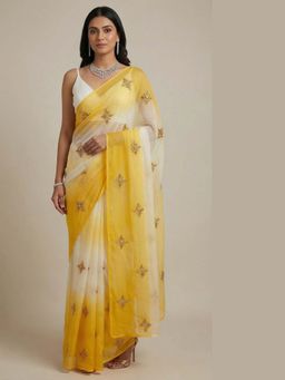 Ellemora - Sunlit Whisper Saree with Stitched Blouse with Stitched