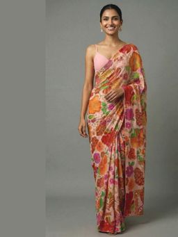 Ellemora - The Botanical Garden Saree with Stitched Blouse with Stitched