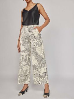 The Label Life - Women Satin Printed Flare Pant