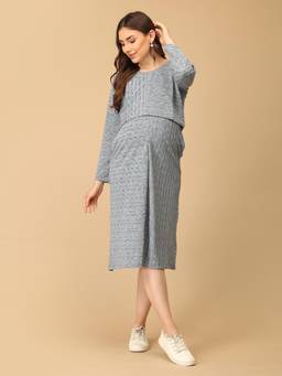 The Mom Store - Lines and Layers Maternity and Nursing Dress with Shrug