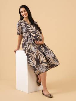 The Mom Store - Dark Roast Maternity and Nursing Dress