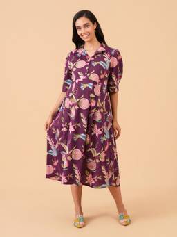 The Mom Store - Purple Regalia Maternity and Nursing Dress