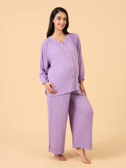 The Mom Store - Laven-Dare to Dream Maternity and Nursing Nightwear Set