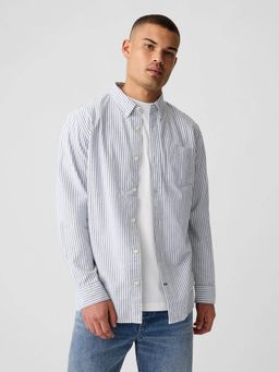 GAP - Men's Vertical Stripes Button-Down Collar Shirt