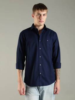Tommy Hilfiger - Solid Regular Fit Cotton Shirt