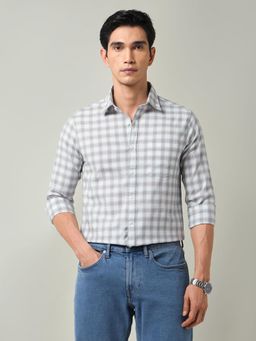 AD By Arvind - Grid Tattersall Checked Slim Fit Oxford Shirt