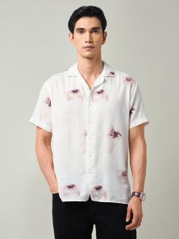 AD By Arvind - Floral Printed Slim Fit Twill Shirt