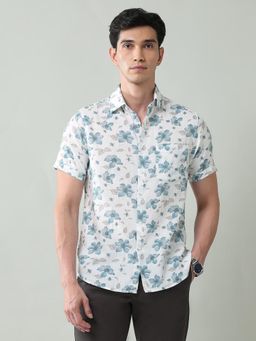 AD By Arvind - Floral Printed Slim Fit Twill Shirt