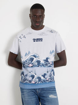 Guess - White Cotton Regular Fit T-Shirt