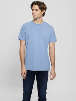 Guess - Blue Cotton Slim Fit T-Shirt