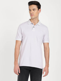 Guess - Lavender Cotton Regular Fit Polo T-Shirt