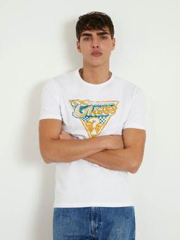 Guess - White Cotton Regular Fit T-Shirt