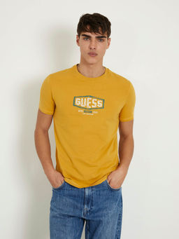 Guess - Mustard Cotton Slim Fit T-Shirt