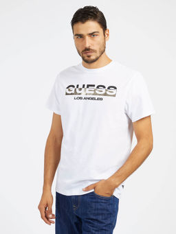 Guess - White Cotton Slim Fit T-Shirt