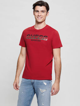 Guess - Red Cotton Slim Fit T-Shirt