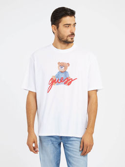 Guess - White Cotton Slim Fit T-Shirt