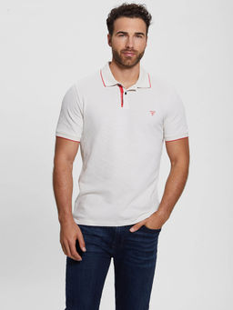 Guess - White Cotton Slim Fit Polo T-Shirt