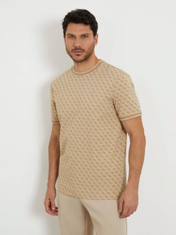 Guess - Brown Cotton Regular Fit T-Shirt