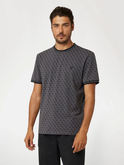 Guess - Grey Cotton Regular Fit T-Shirt