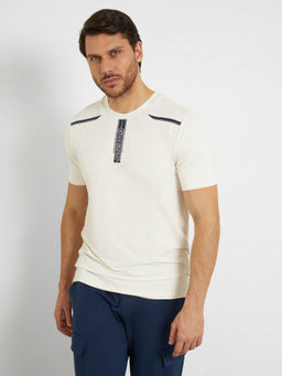 Guess - Off White Polyamide Regular Fit T-Shirt