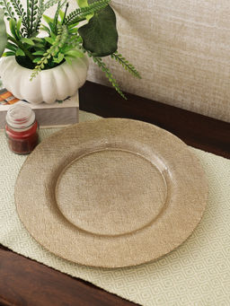HomeTown - Jordan Glass Platter in Beige Colour