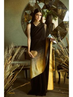 TASUVURE - Idyllic Adorned Gown Saree with Umbrous Palla - Black