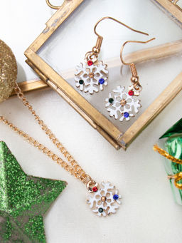 Arendelle - Christmas Snowflake Pendant and Earrings Set