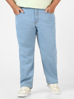 Urbano Plus - Men Ice Blue Regular Fit Washed Jeans Stretchable