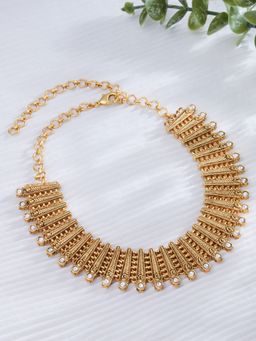 Joules By Radhika - Golden Spread White Stone Necklace