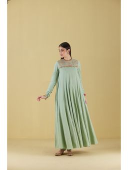 Inej - Kurta Long Kali Sea Green Mint with Pant (Set of 2)