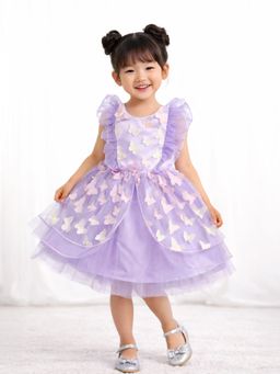 Mi Arcus - Lavender Polyester Embellished Dress