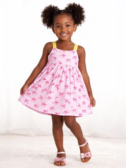 Mi Arcus - Pink Cotton Printed Dress