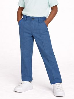 Mi Arcus - Blue Blended Fabric Solid Trouser