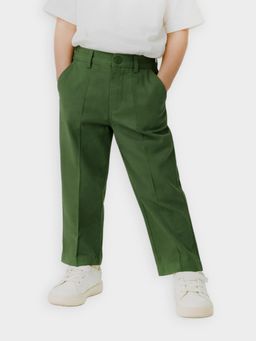 Mi Arcus - Green Blended Fabric Solid Trouser