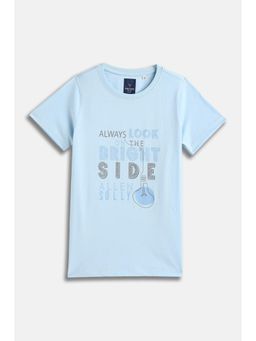 Allen Solly - Blue Cotton Typography T-Shirt