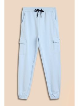 Allen Solly - Blue Cotton Solid Joggers