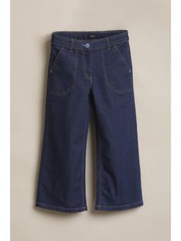 Allen Solly - Navy Blue Cotton Blend Solid Jeans