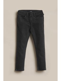 Allen Solly - Black Cotton Blend Solid Jeans