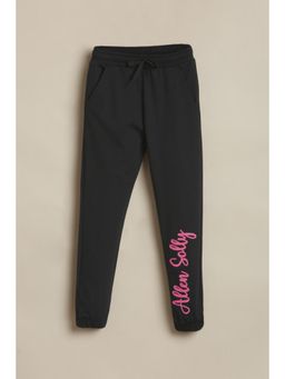 Allen Solly - Black Cotton Solid Joggers