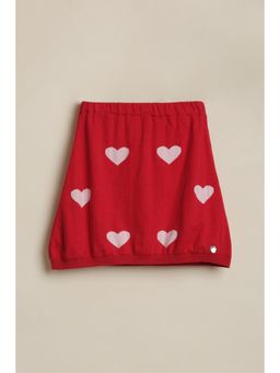 Allen Solly - Red Cotton Printed Skirt