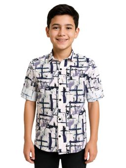 CHARCHIT - Purple Cotton Printed Shirt