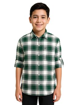 CHARCHIT - White Cotton Checks Shirt