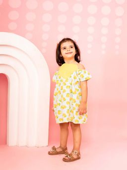 Lazy Cub - Yellow Cotton Printed Dress