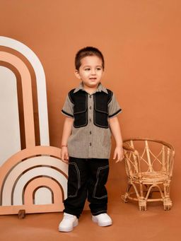 Lazy Cub - Grey Cotton Solid Co Ord Set