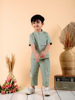 Lazy Cub - Green Cotton Solid Co Ord Set