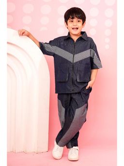 Lazy Cub - Grey Cotton Colorblock Co Ord Set