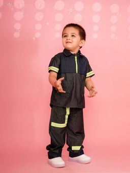 Lazy Cub - Navy Blue Cotton Stripes Co Ord Set