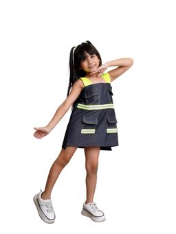 Lazy Cub - Navy Blue Cotton Solid Dress